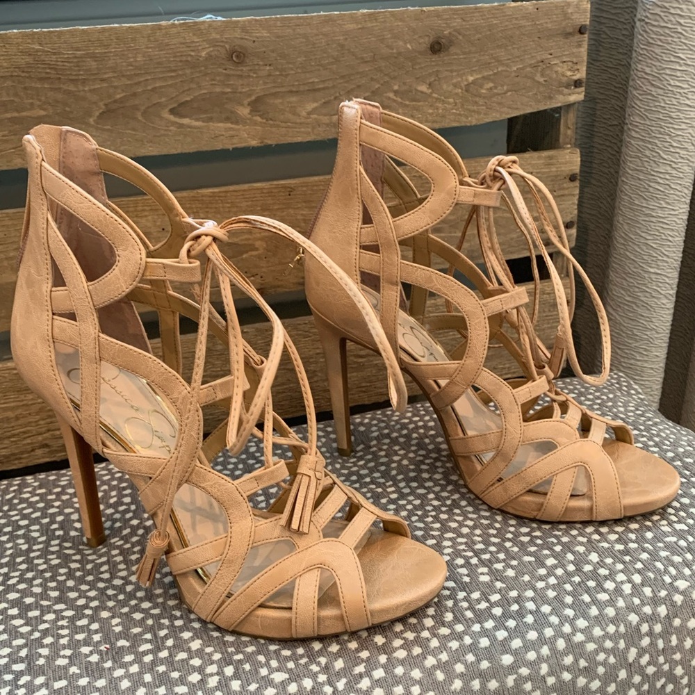 Jessica Simpson Ankle Wrap Heels Size 8
